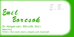 emil borcsok business card