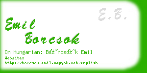 emil borcsok business card